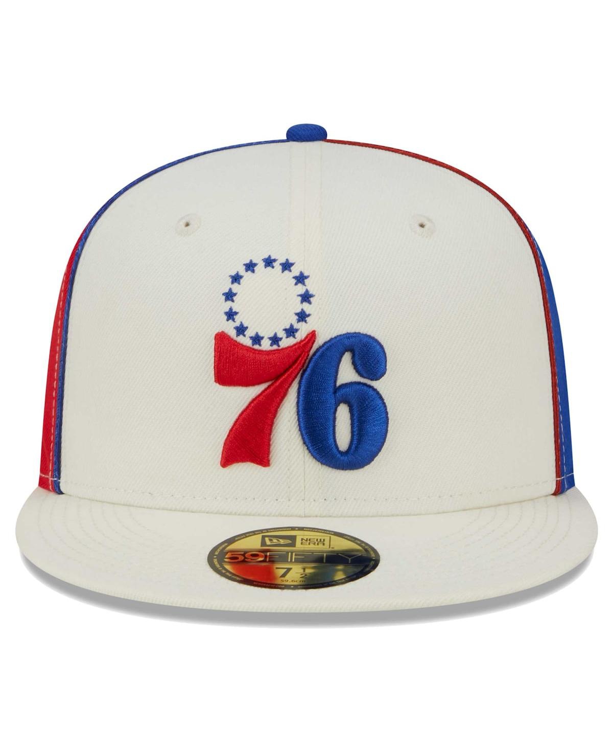 Men's New EraPhiladelphia 76ers Piped Pop Panel 59FIFTY Fitted Hat - Cream