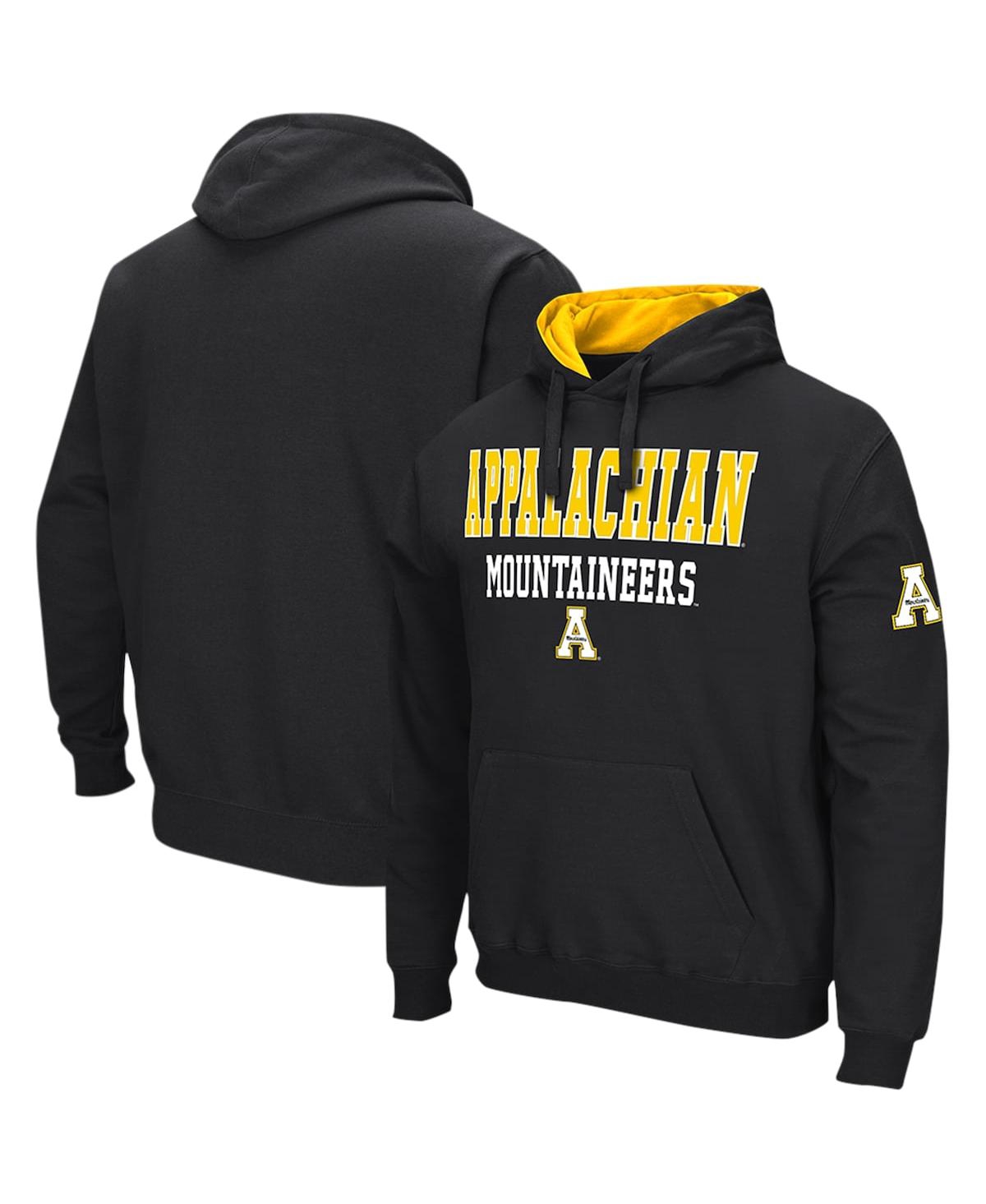 Men's Colosseum Black Appalachian State Mountaineers Sunrise Pullover Hoodie - Black