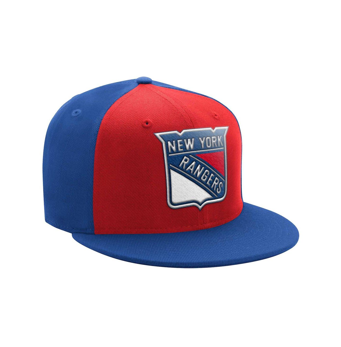 Мужская кепка Starter Red, Blue New York Rangers Logo Two-Tone Snapback Hat — фото 1
