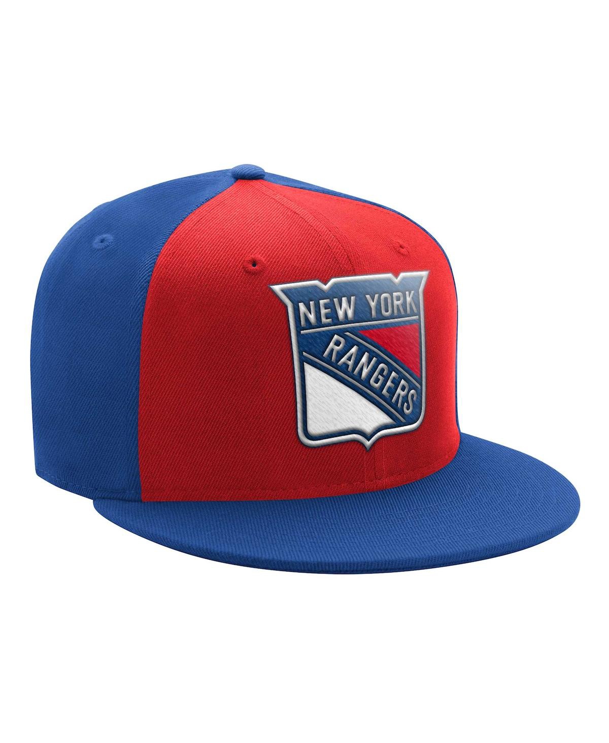 Men's Starter Red, Blue New York Rangers Logo Two-Tone Snapback Hat - Red, Blue