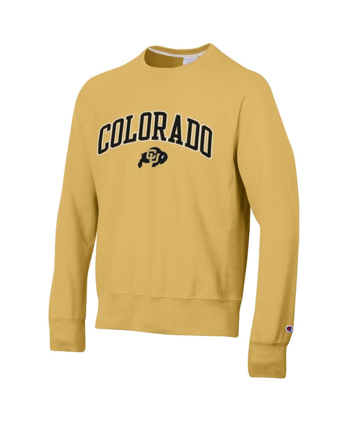 Shop Champion Men's  Gold Distressed Colorado Buffaloes Skinny Arch Over Vintage-like Wash Pullover Sweats