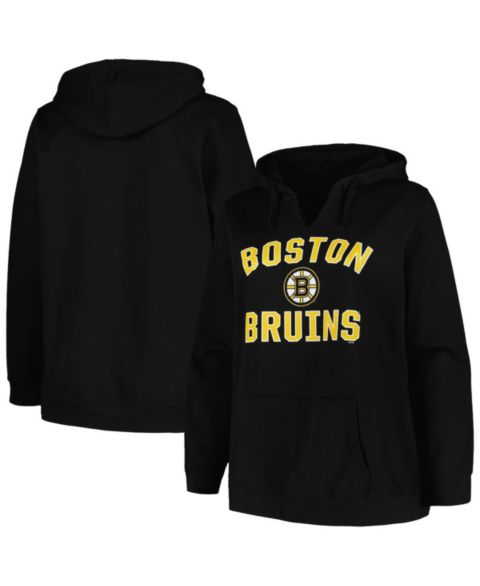 Женское худи Profile Black Boston Bruins Plus Size Arch Over Logo Pullover