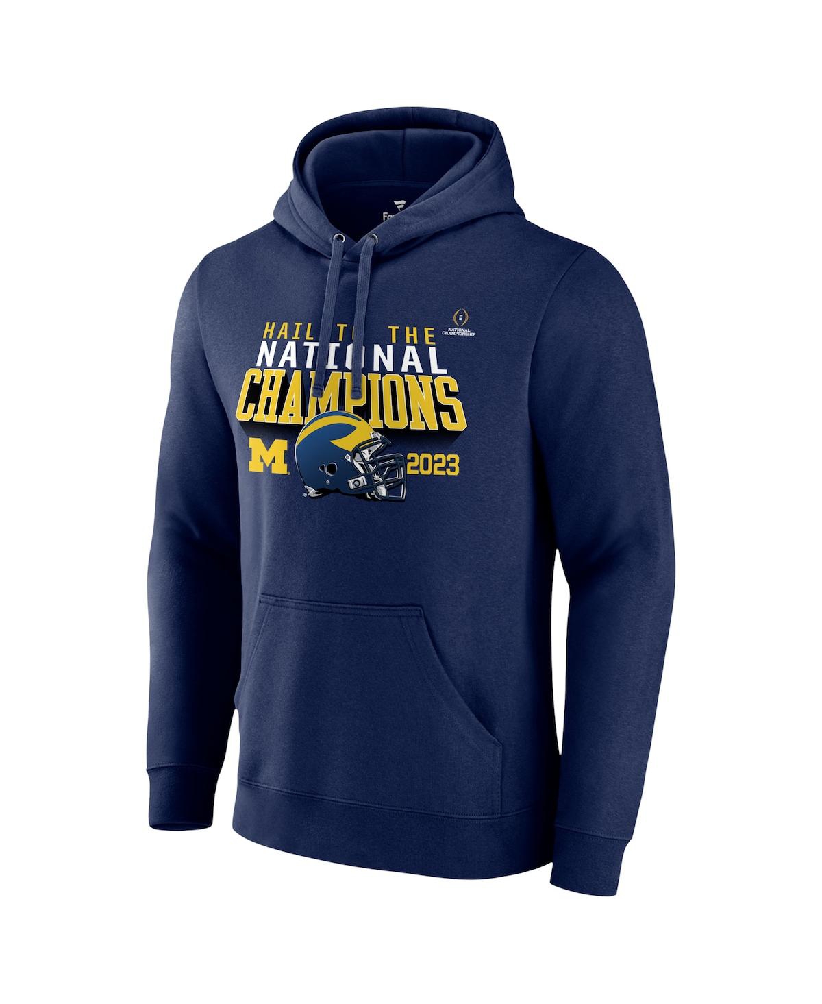 Men's FanaticsMichigan Wolverines College Football Playoff 2023 National Champions Hometown Pullover Hoodie - Navy