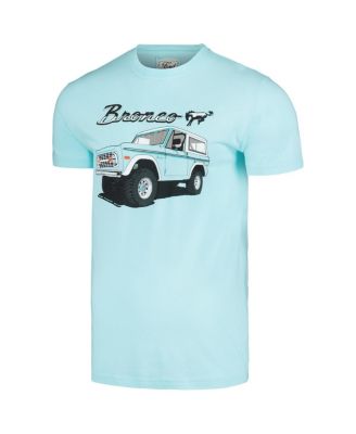 Men's Aqua Distressed Bronco Brass Tacks T-shirt