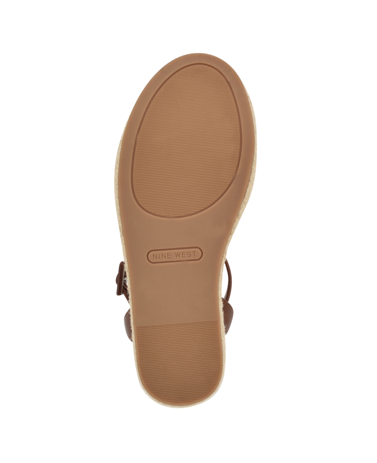 Nine West Women's Earnit Round Toe Ankle Strap Wedge Sandals - Dark Brown - Faux Leather