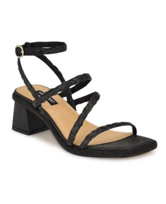 Nine West Women's Emolly Square Toe Block Heel Dress Sandals - Macy's