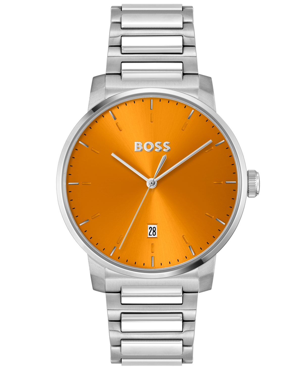Shop Hugo Boss Boss Men's Dean Quartz Basic Calendar Silver-tone Stainless Steel Watch 41mm