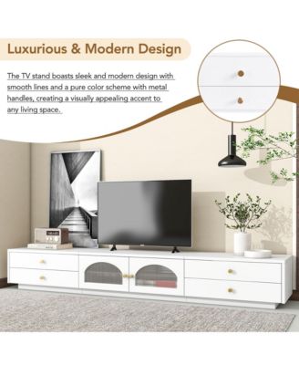 Elegant TV Stand for TVs, Glass Doors