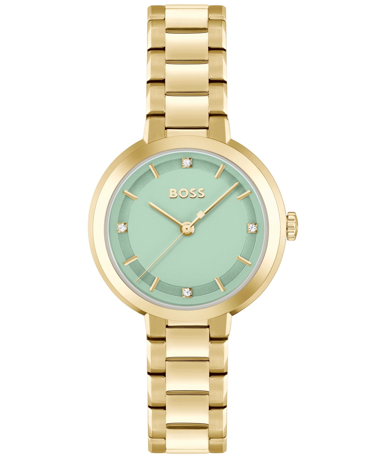 Shop Hugo Boss Women's Sena Quartz Ionic Plated Thin Gold-tone Steel Watch 34mm In Ionic Plated Thin Gold Steel