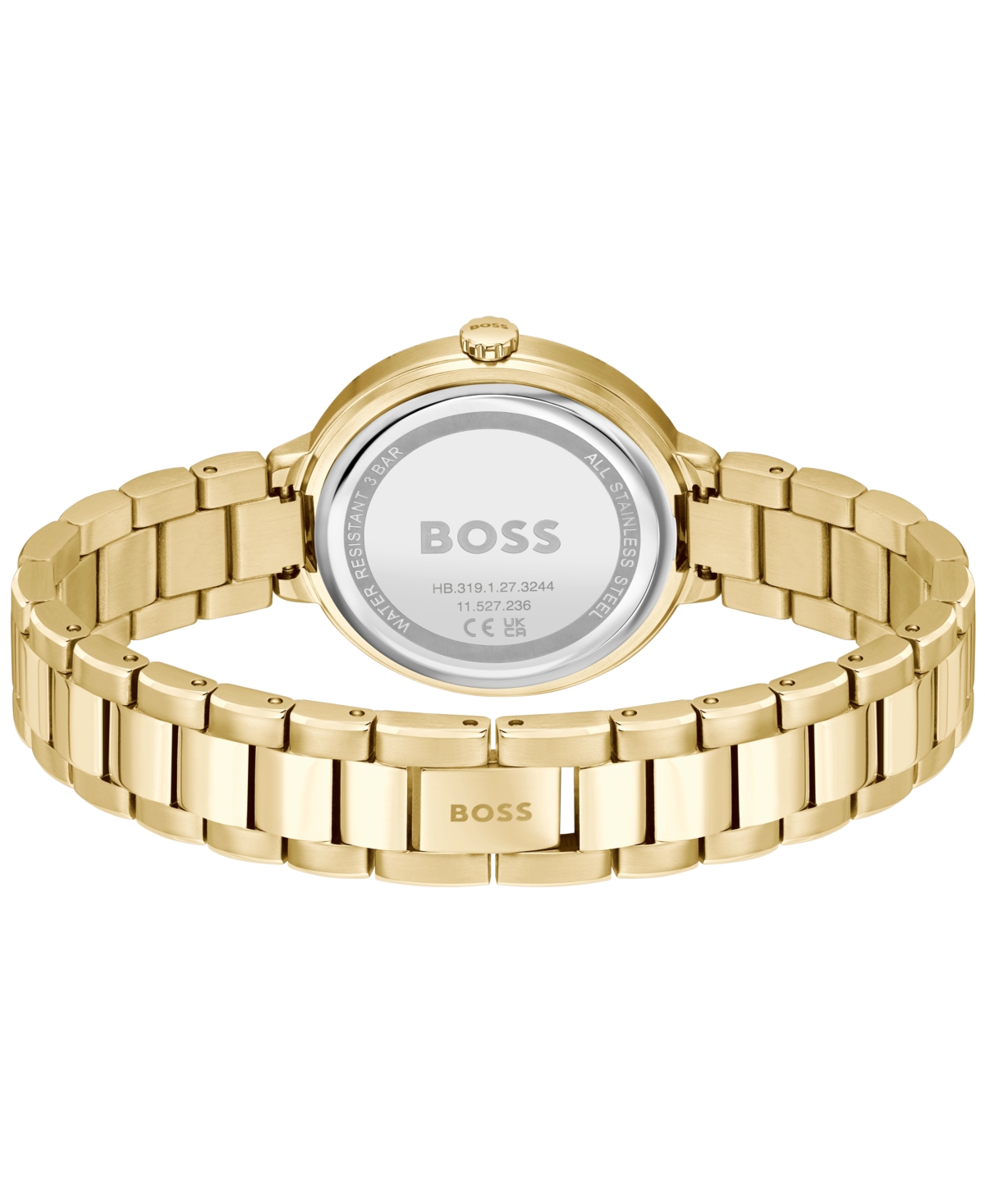 Shop Hugo Boss Boss Women's Sena Quartz Ionic Plated Thin Gold-tone Steel Watch 34mm In Ionic Plated Thin Gold Steel