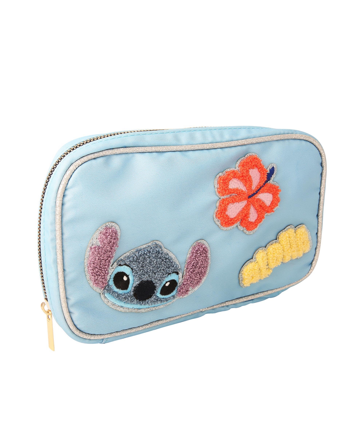 Stitch Nylon Jewelry Holder Organizer with Zip Closure - Officially Licensed Jewelry Travel Organizer - Blue, yellow