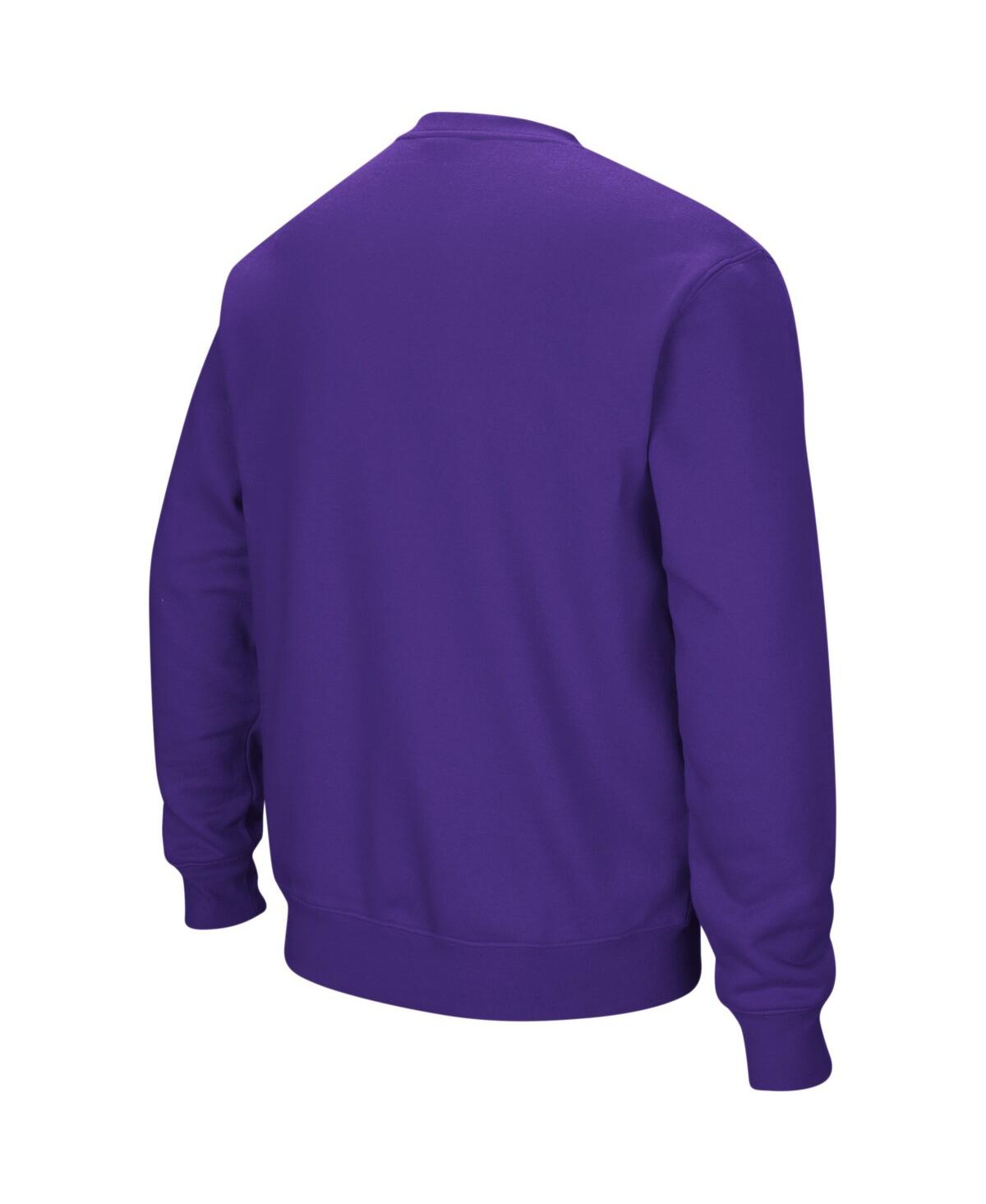 Shop Colosseum Men's  Purple Tcu Horned Frogs Arch & Logo Crew Neck Sweatshirt