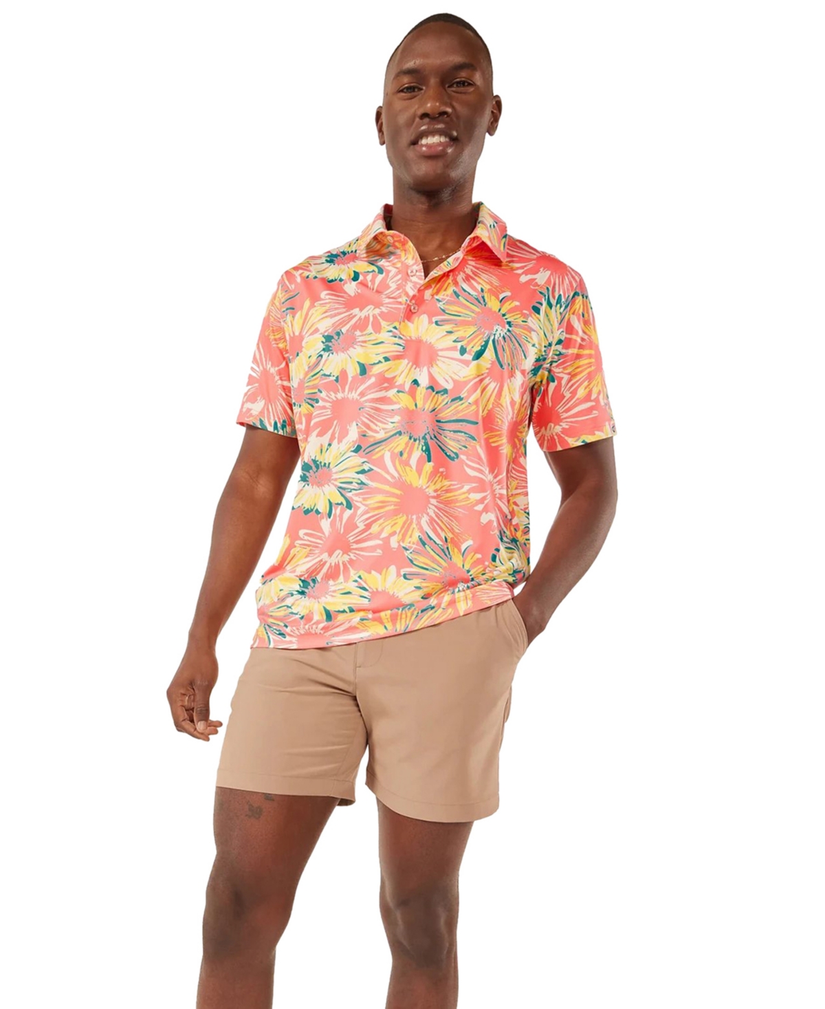 Shop Chubbies Men's The P.i. Performance Polo 2.0 In Coral