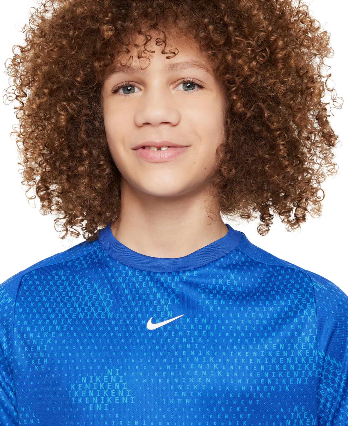 Nike Big Boys Multi Dri-fit Short-Sleeve Printed Top -white