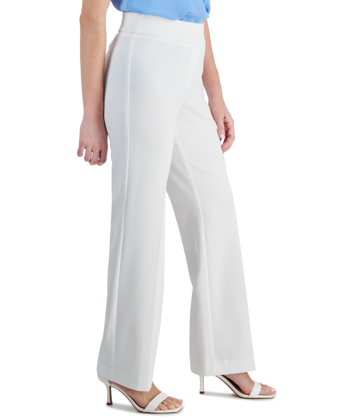 Ak Anne Klein Petite Pull-On Straight-Leg Pants