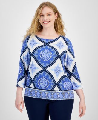 Jm collection jacquard tops on sale