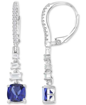 Macy's - Cubic Zirconia Mixed Cut Linear Drop Leverback Earrings