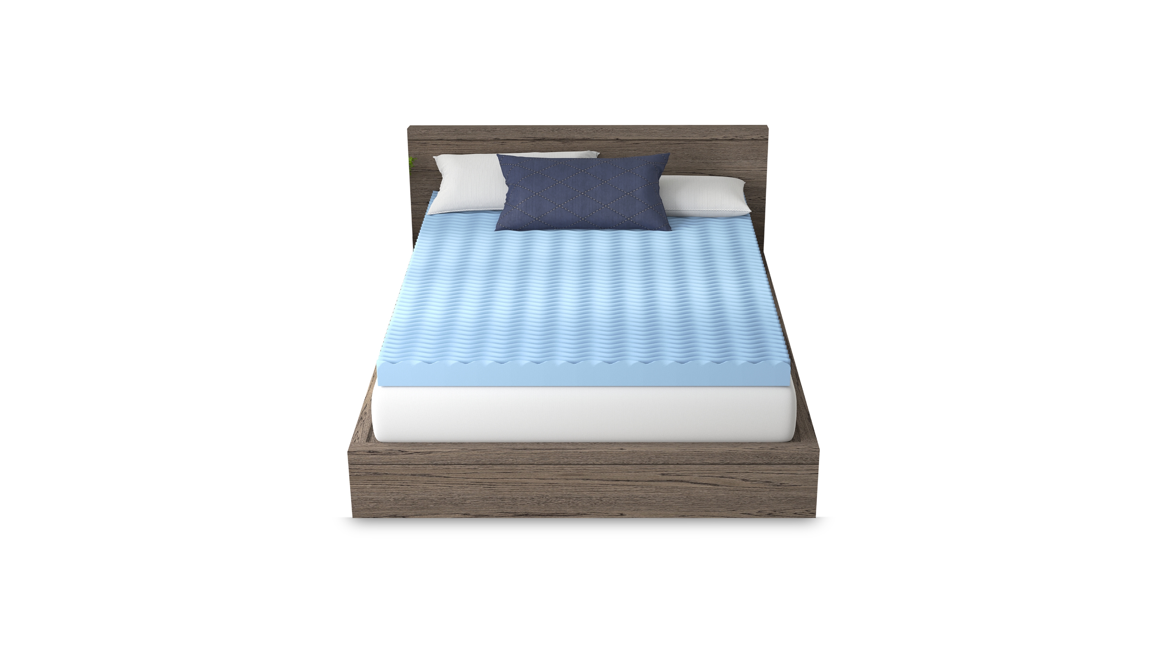 Vibe 4" Wave Convoluted Gel Memory Foam Mattress Topper, King