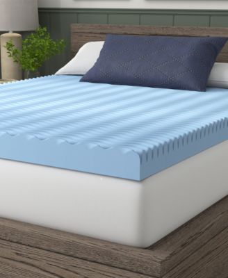 4" Wave Convoluted Gel Memory Foam Mattress Topper, California King