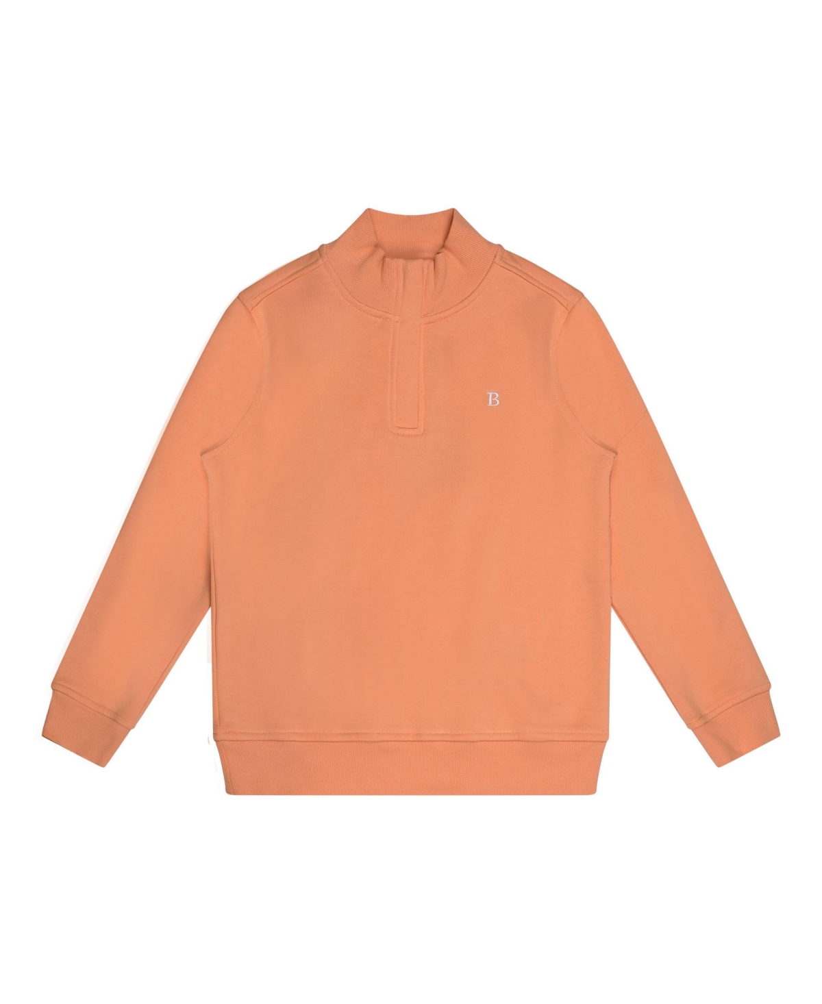 Shop Brooks Brothers B By  Big Boys Quarter-zip Fleece Sweatshirt In Coral Peach