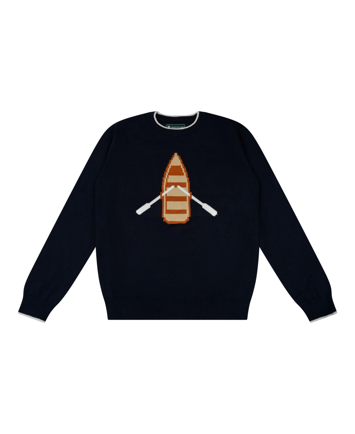 Brooks Brothers Kids' Big Boys Boat Art Crew Neck Sweater In Navy