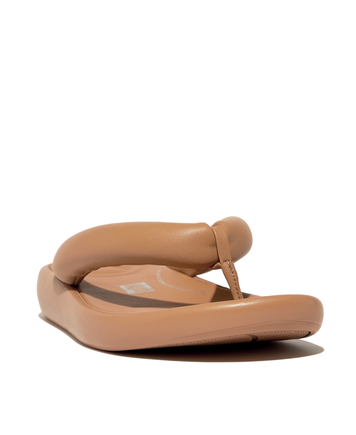 Fitflop Women's Iqushion D-luxe Padded Leather Flip-flops In Latte Tan
