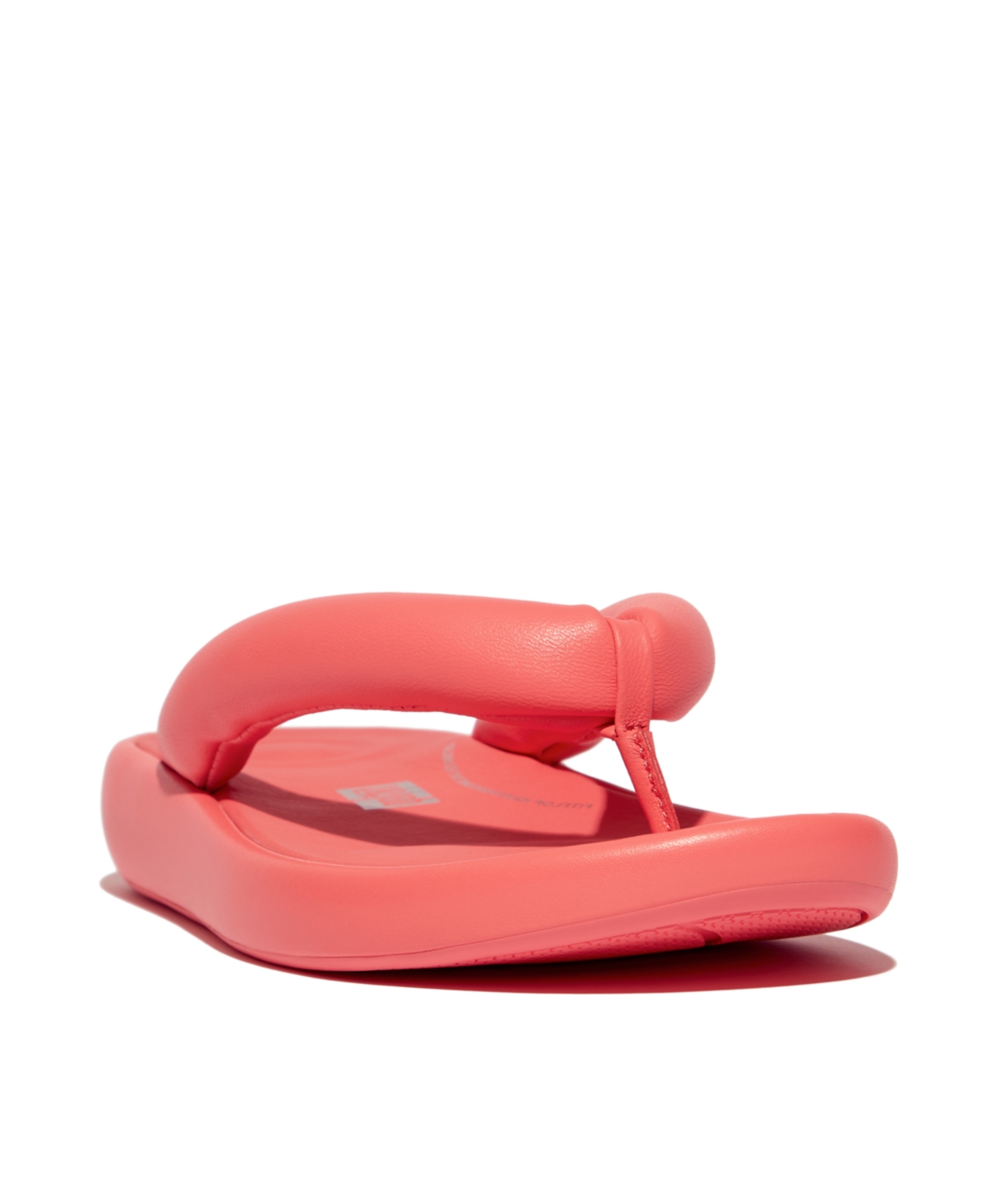 Fitflop Women's Iqushion D-luxe Padded Leather Flip-flops In Rosy Coral