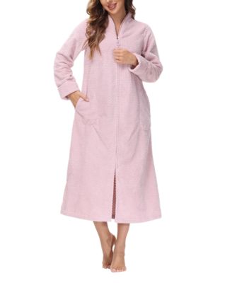 Women's Front Zipper Plush Robe
