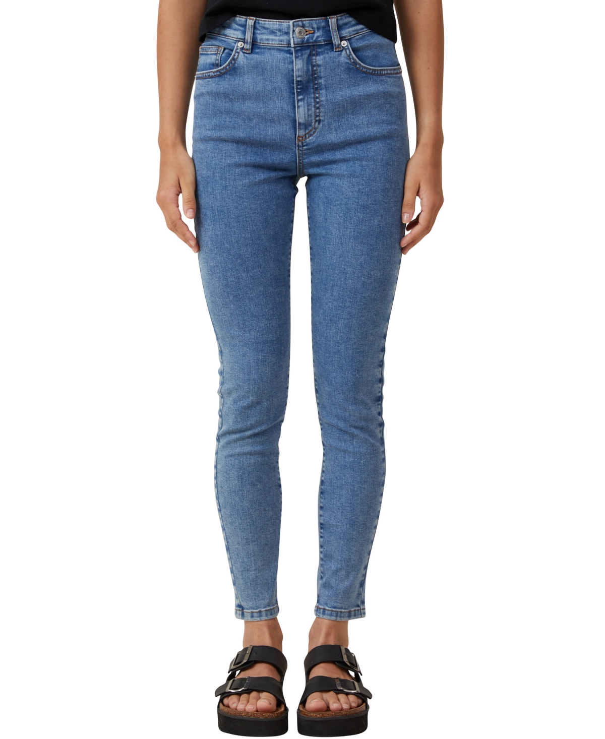 Women's High Rise Skinny Jeans - Sea Blue