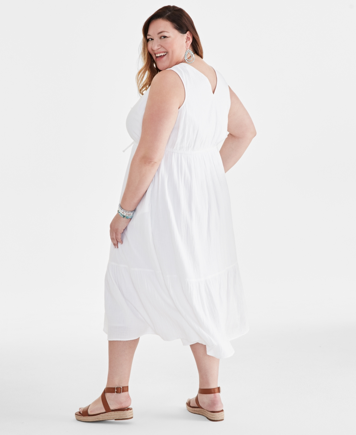 Style & Co Plus Size Sleeveless Cotton Maxi Dress, Created for Macy's
