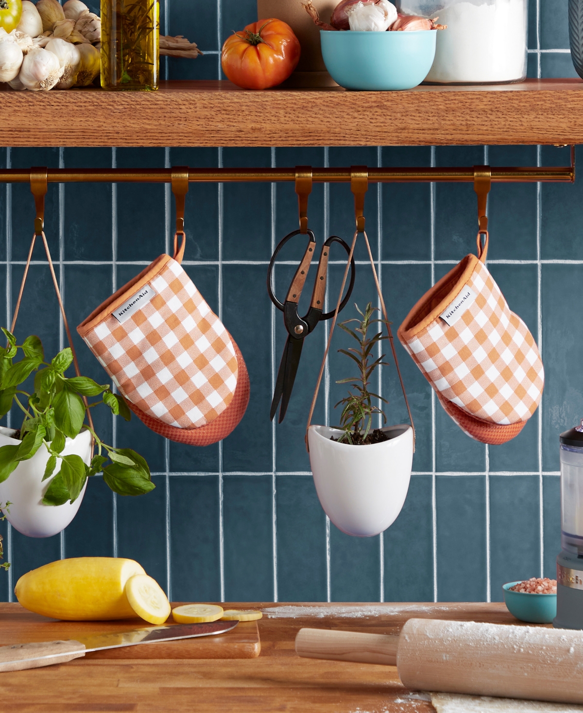 KitchenAid Gingham Mini Oven Mitt 2-Pack Set,