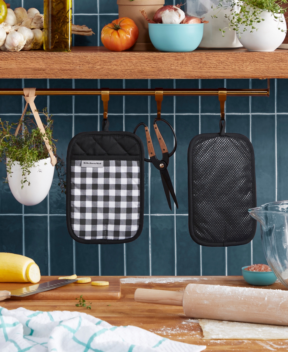 KitchenAid Gingham Pot Holder 2-Pack Set,