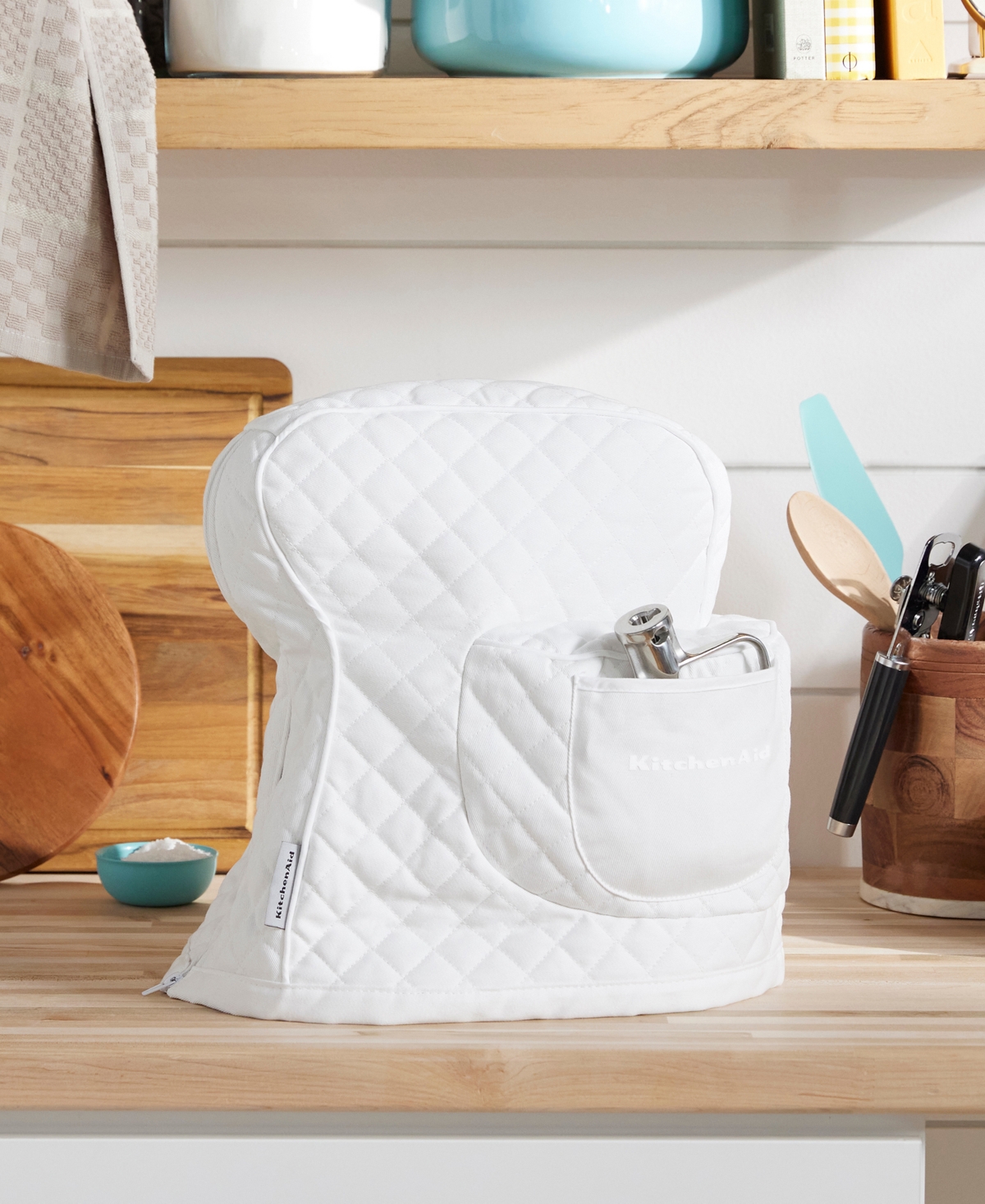 KitchenAid Fitted Tilt-Head Solid Stand Mixer Cover with Storage Pocket, Quilted, 14.37
