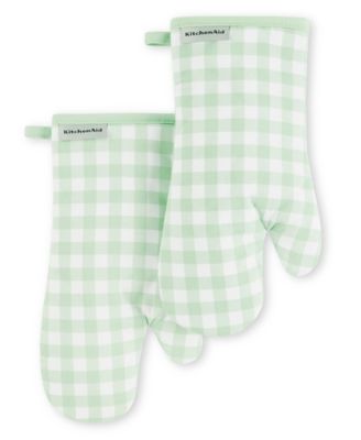 Gingham Oven Mitt 2-Pack Set, 7" x 13"