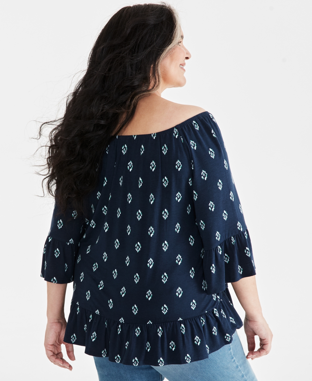 Style & Co Plus Size Printed On Off Top, Created for Macy's