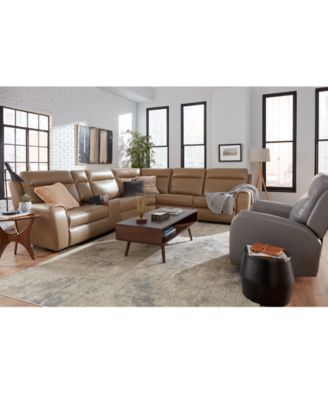 Macy's Sheeler Fabric Zero Gravity Sectional Collection Created For Macys In Black