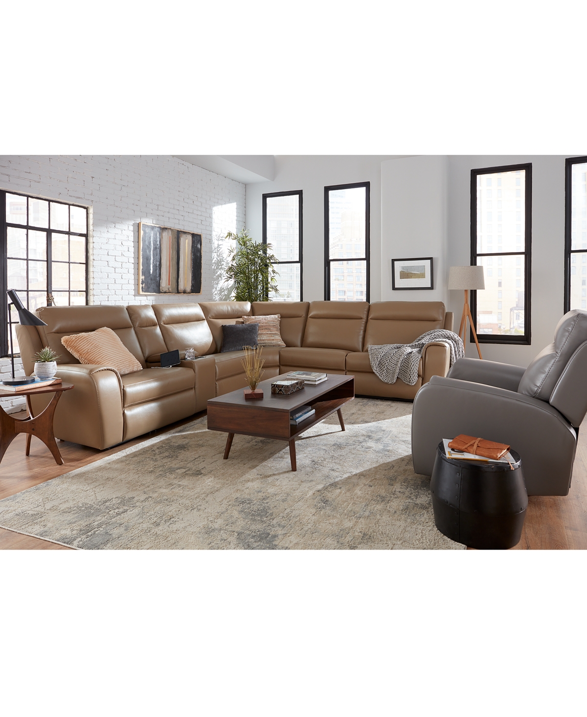 MACY'S CLOSEOUT! SHEELER FAUX-LEATHER POWER RECLINER 