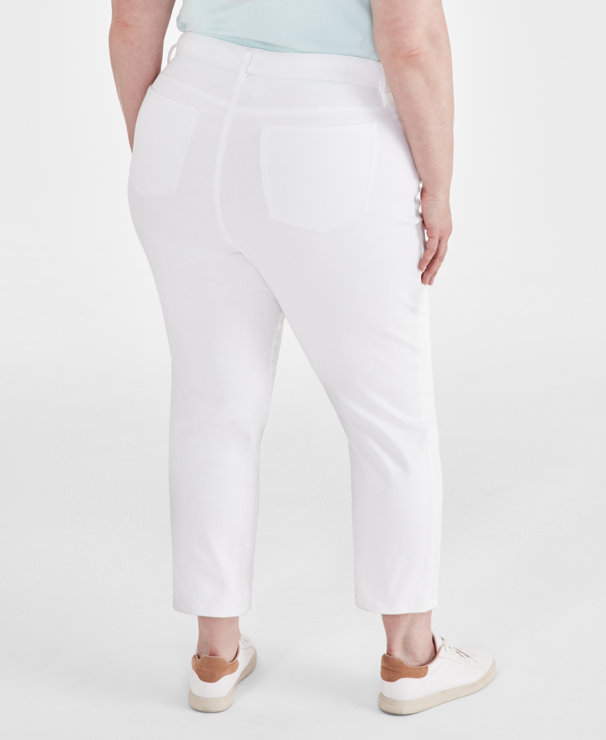 Style & Co Plus Size High-Rise Cuff Capri Jeans, Created for Macy's