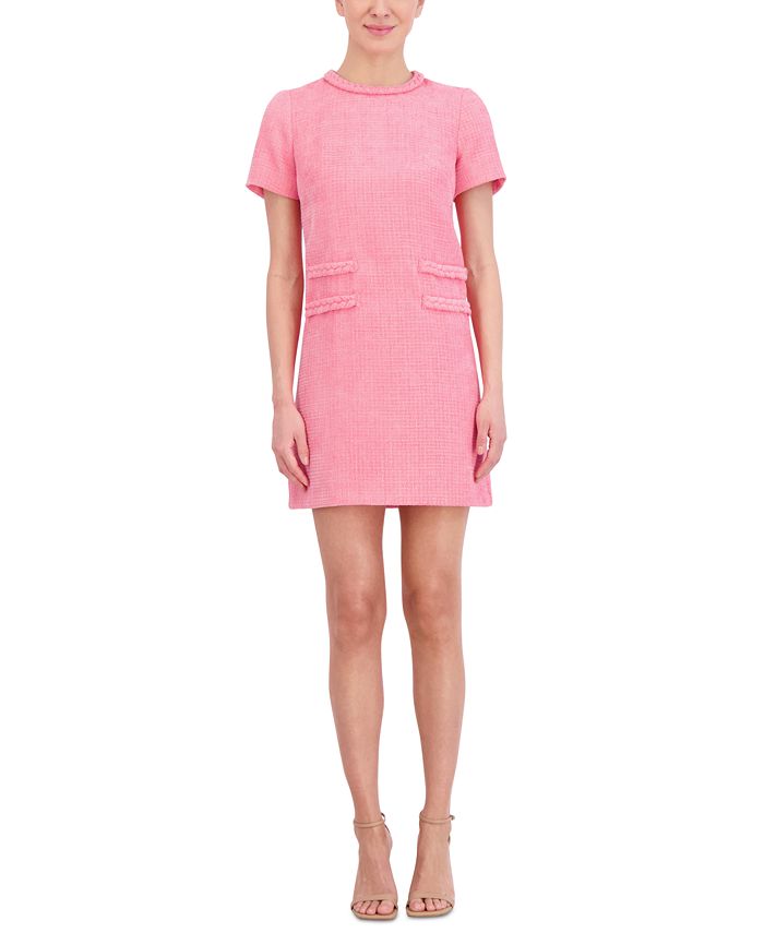 Eliza J Women's Short-Sleeve Lace Sheath Dress - Macy's