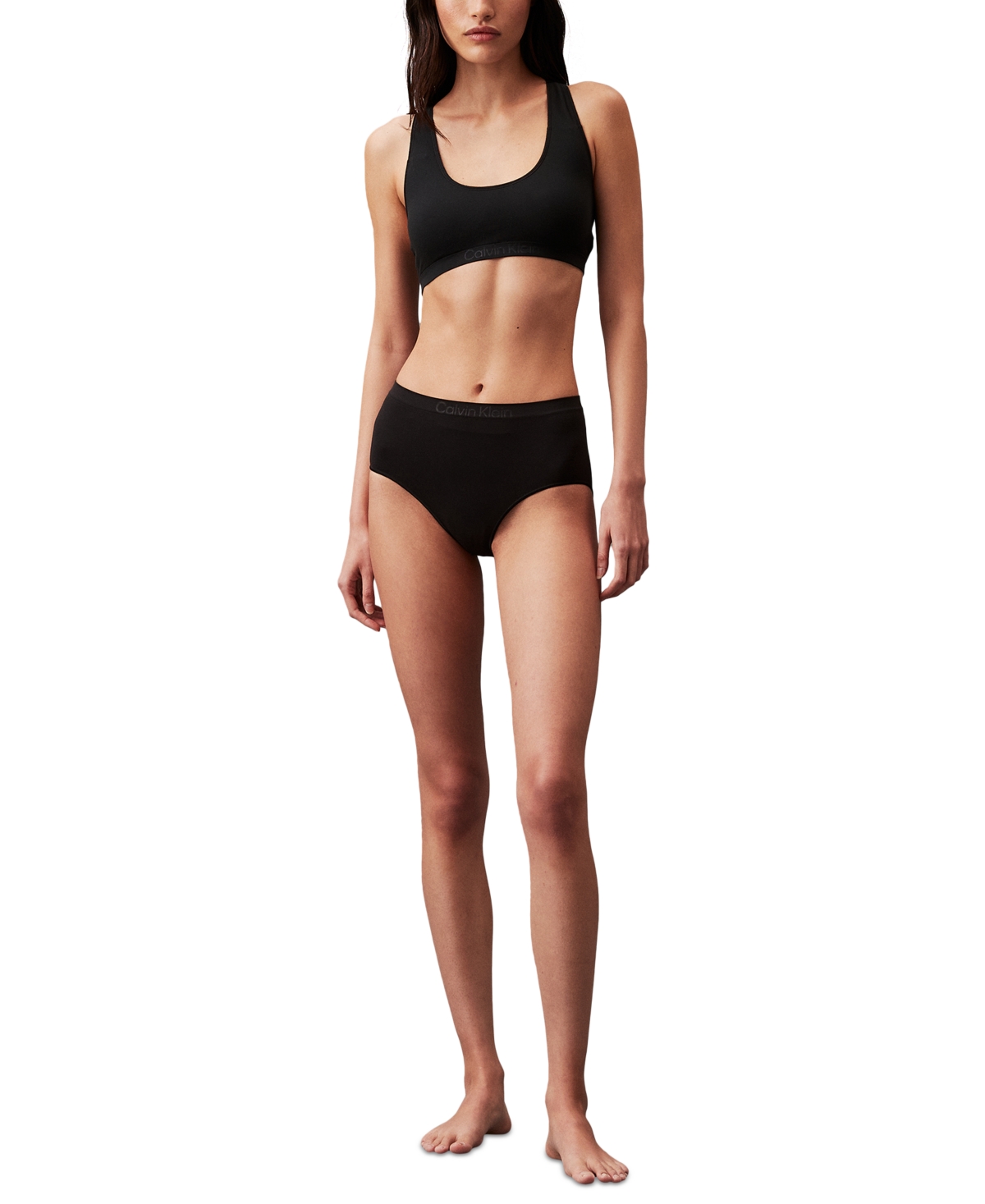 Calvin Klein Women's Ideal Cotton High Rise Brief In Black