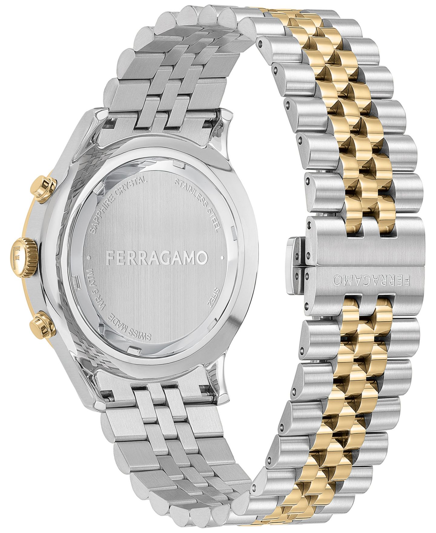 Мужские часы Ferragamo Salvatore Swiss Chronograph Two-Tone Stainless Steel Bracelet Watch 42mm — фото 3