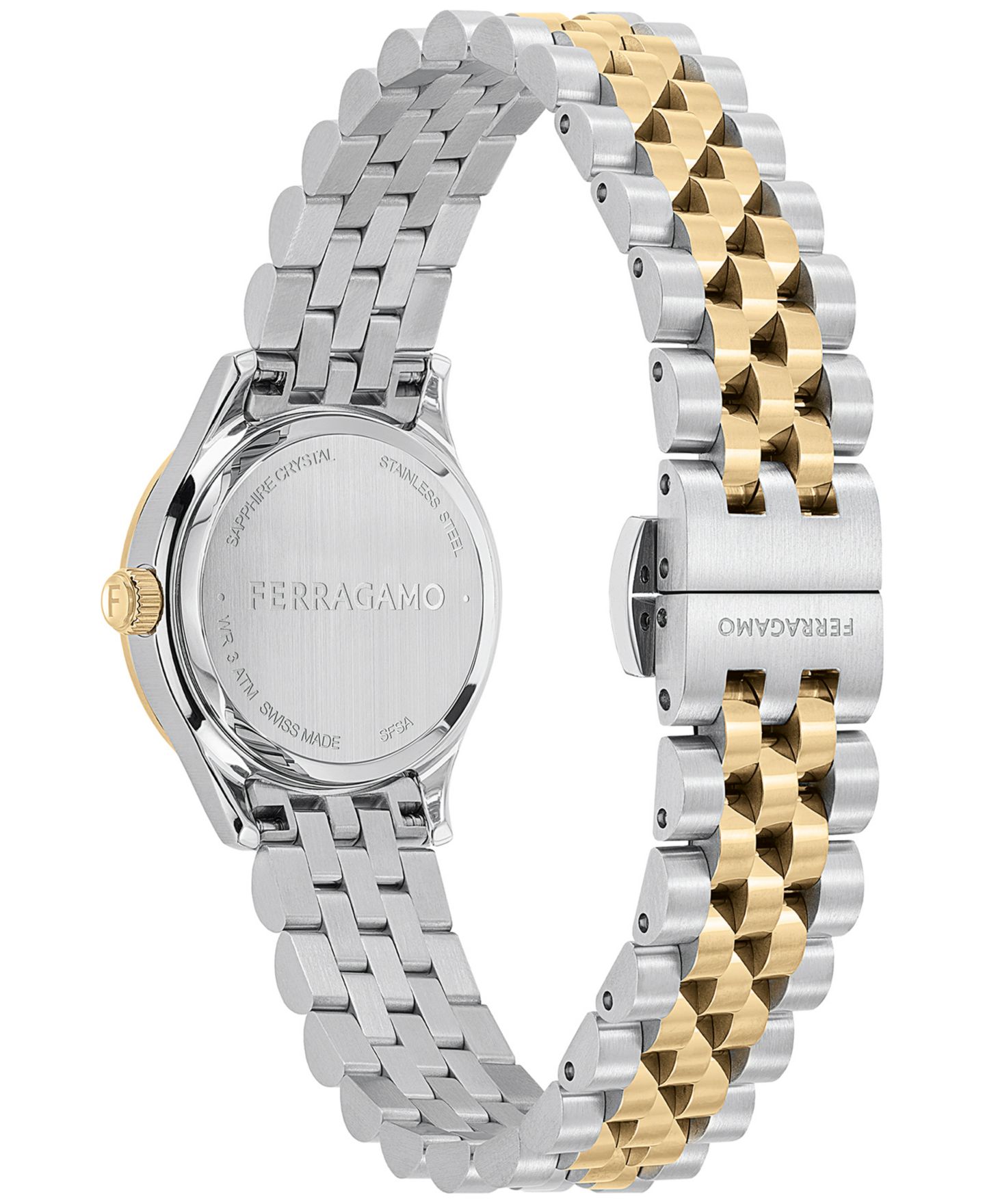 Женские часы Ferragamo Salvatore Swiss Diamond Accent Two-Tone Stainless Steel Bracelet Watch 25mm — фото 3