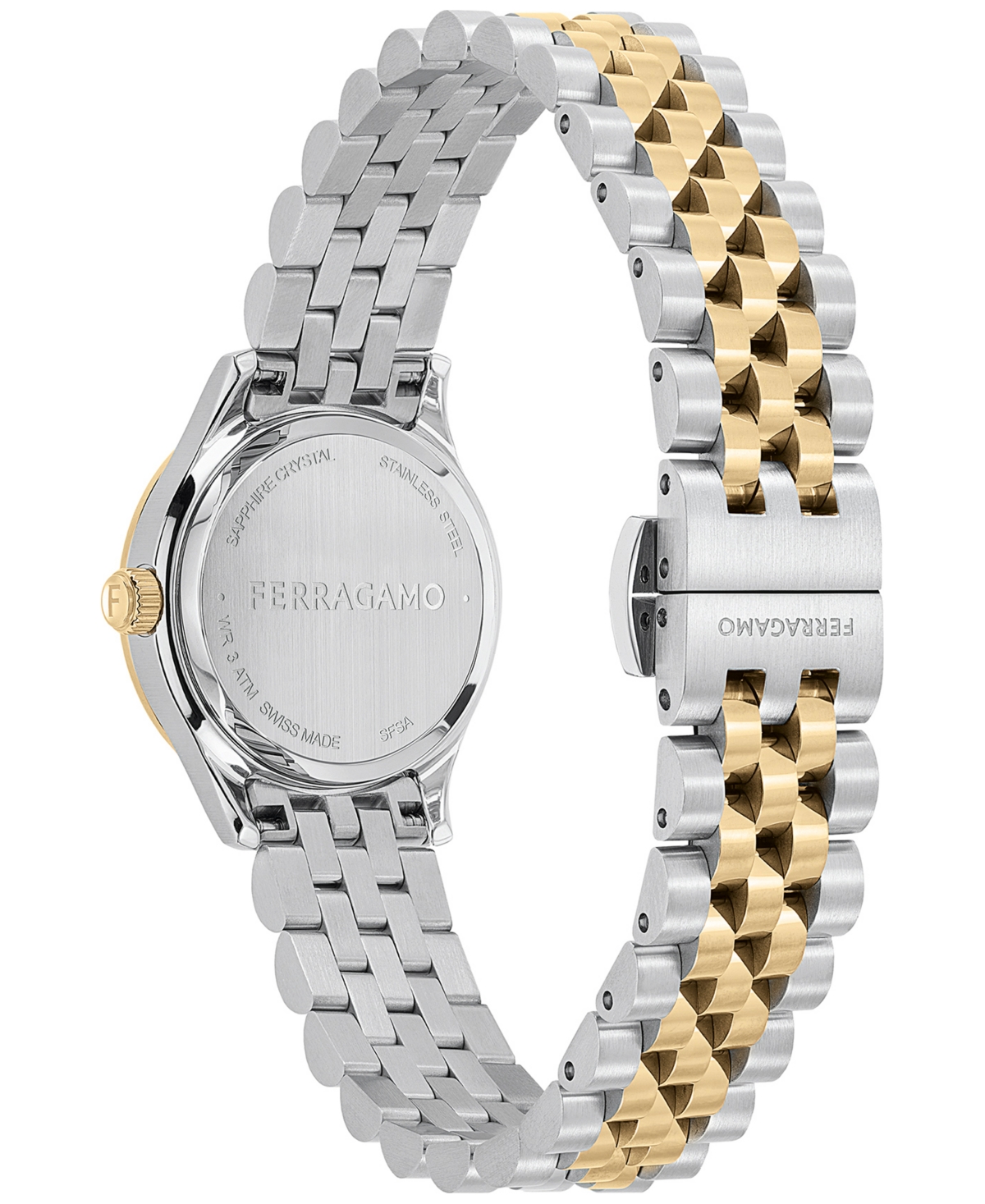 Shop Ferragamo Salvatore  Women's Swiss Diamond Accent Two-tone Stainless Steel Bracelet Watch 25mm In Two Tone
