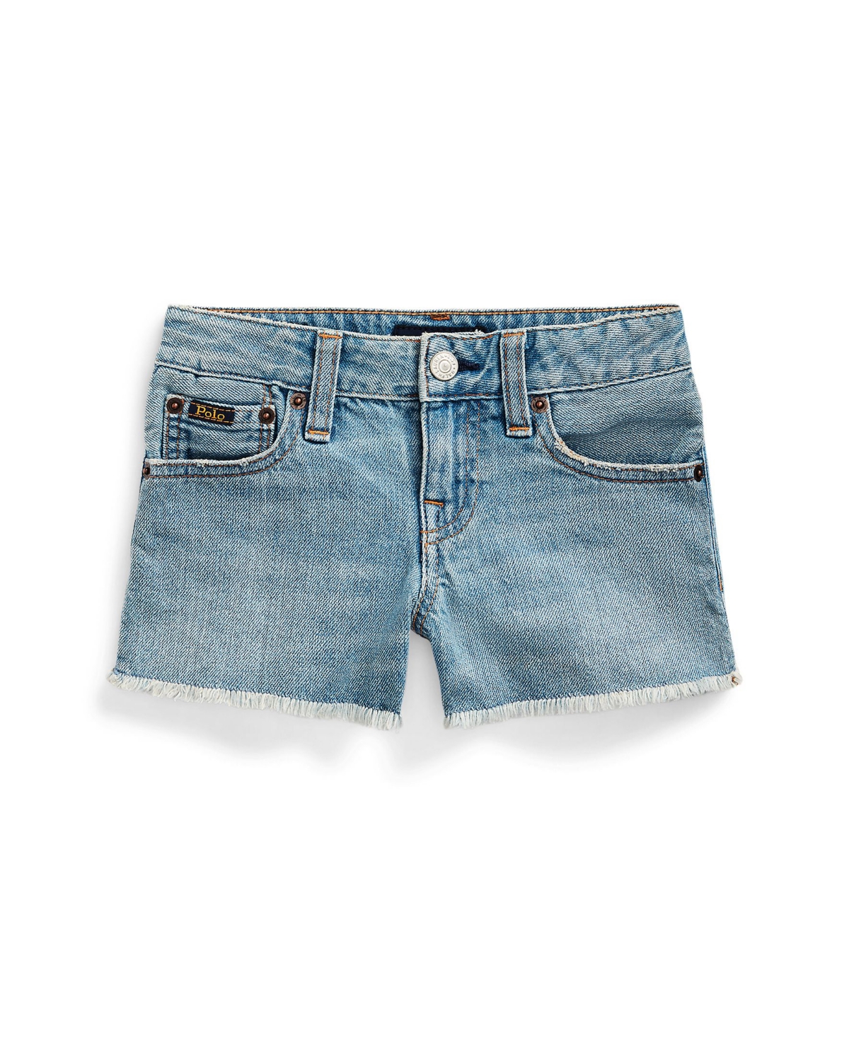 Shop Polo Ralph Lauren Toddler Girls Frayed Cotton Denim Shorts In Cardell Wash