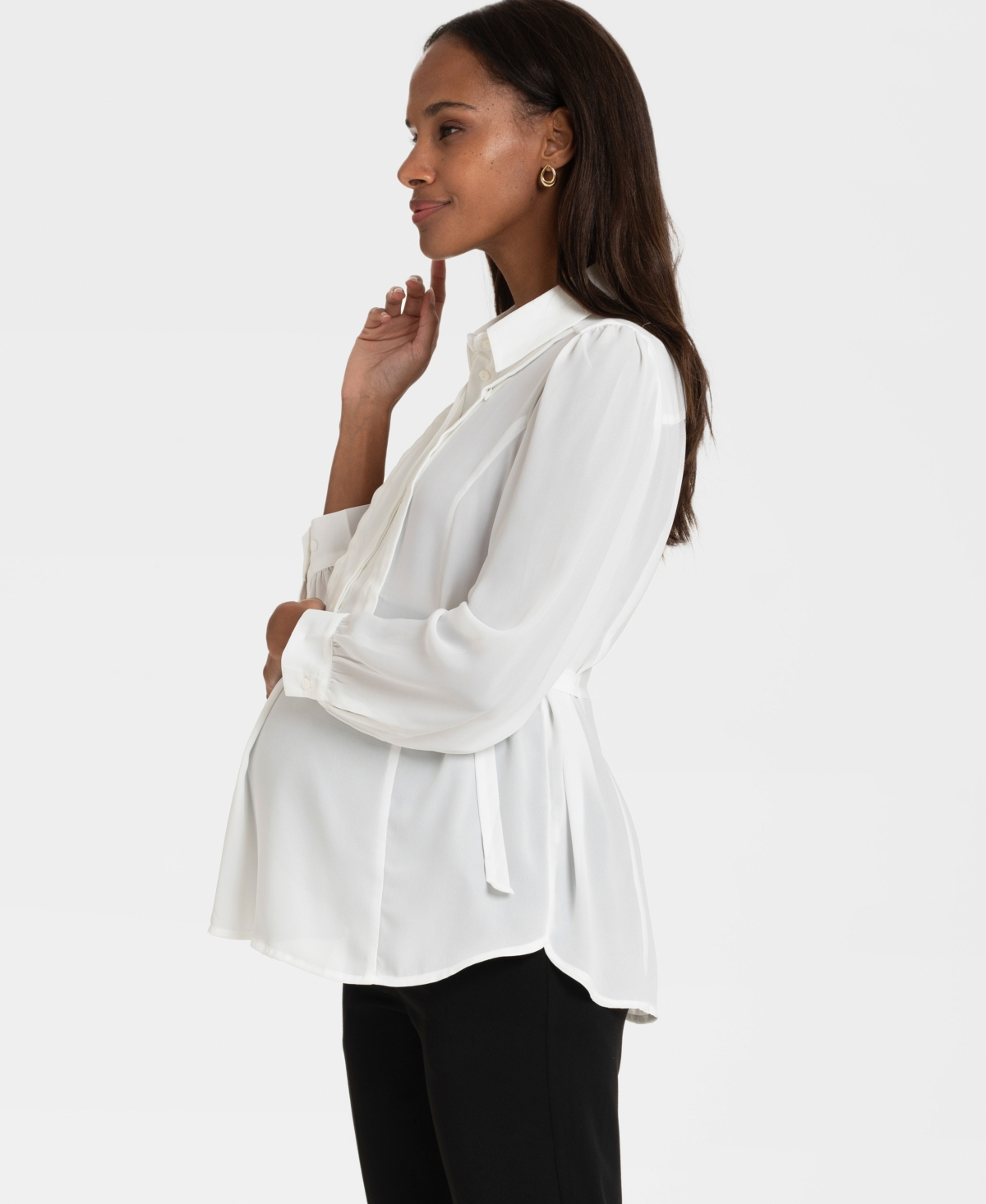Shop Seraphine Women's Maternity, Nursing And Pumping Blouse In Ivory