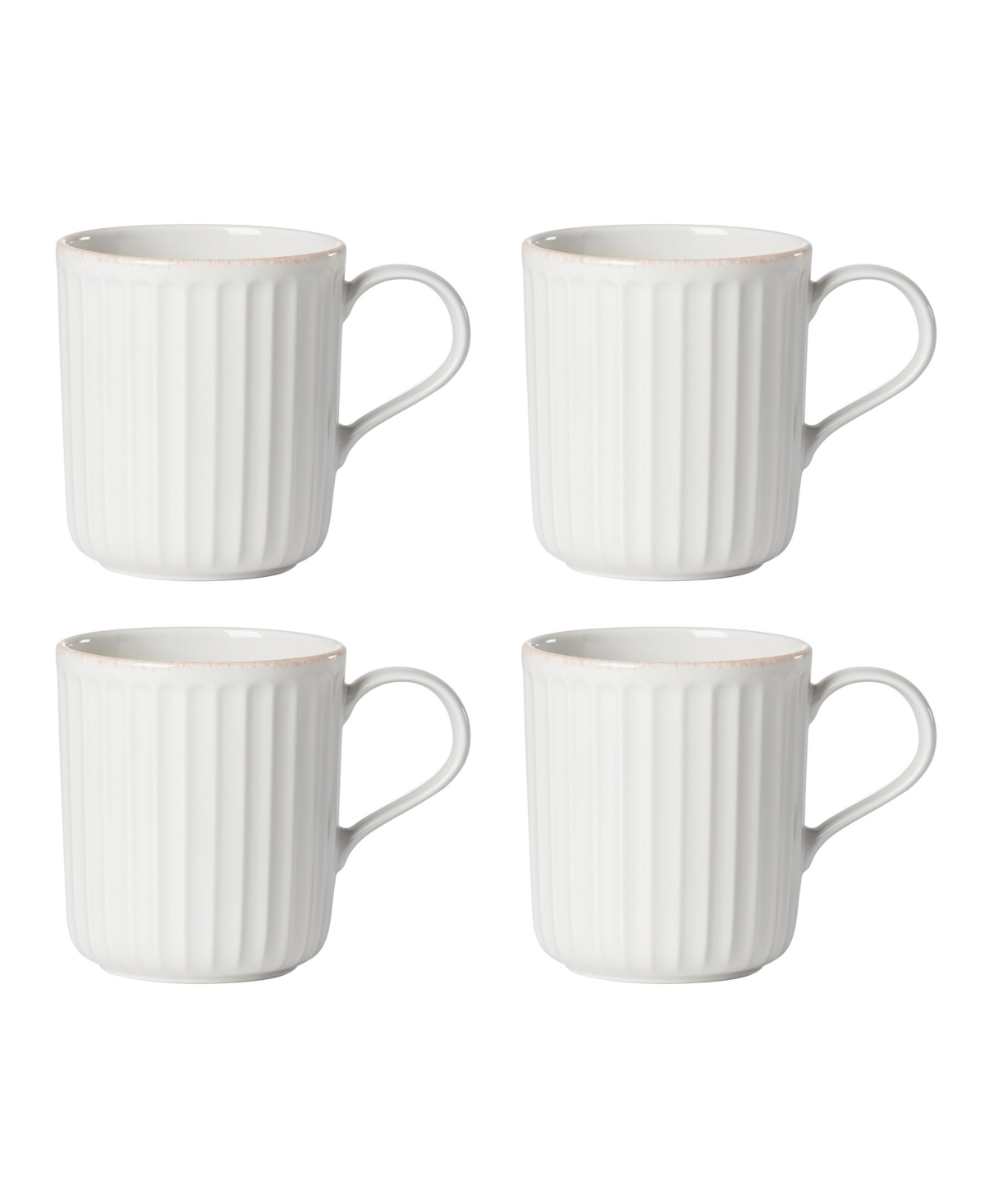 Lenox French Perle Scallop 4pc Mug Set In White