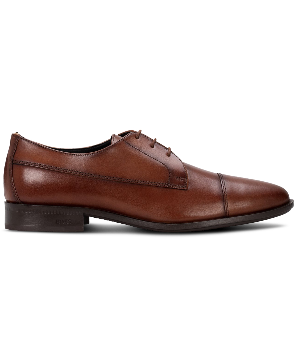 Shop Hugo Boss By  Men's Colby Derby Cap-toe Dress Shoes In Medium Brown