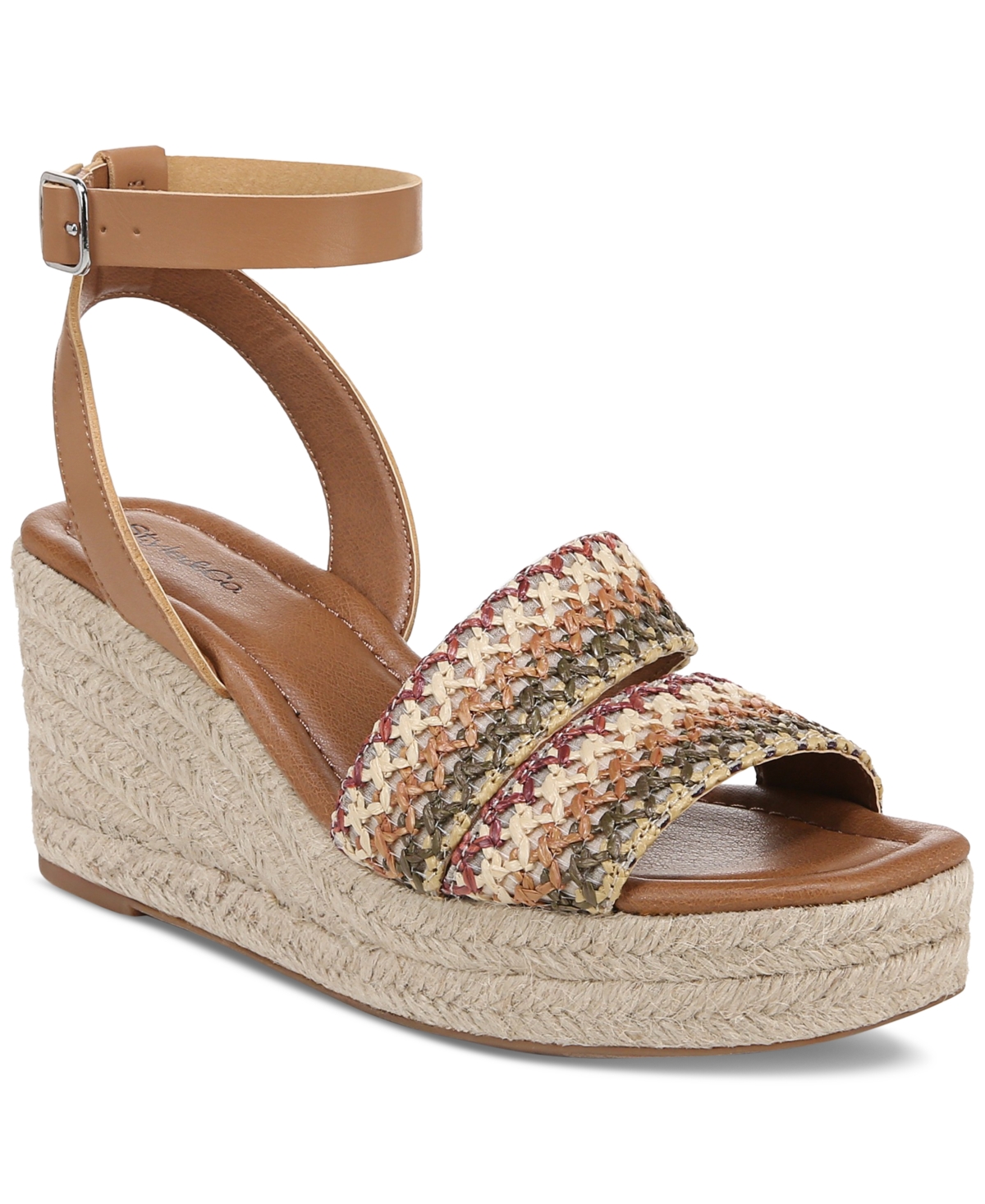 Ceicillaa Strappy Woven Wedge Sandals, Created for Macy's - Berry Multi Crochet