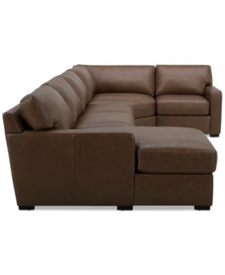 Radley 148" 4-Pc. Leather Wedge Modular Chaise Sectional, Created for Macy's