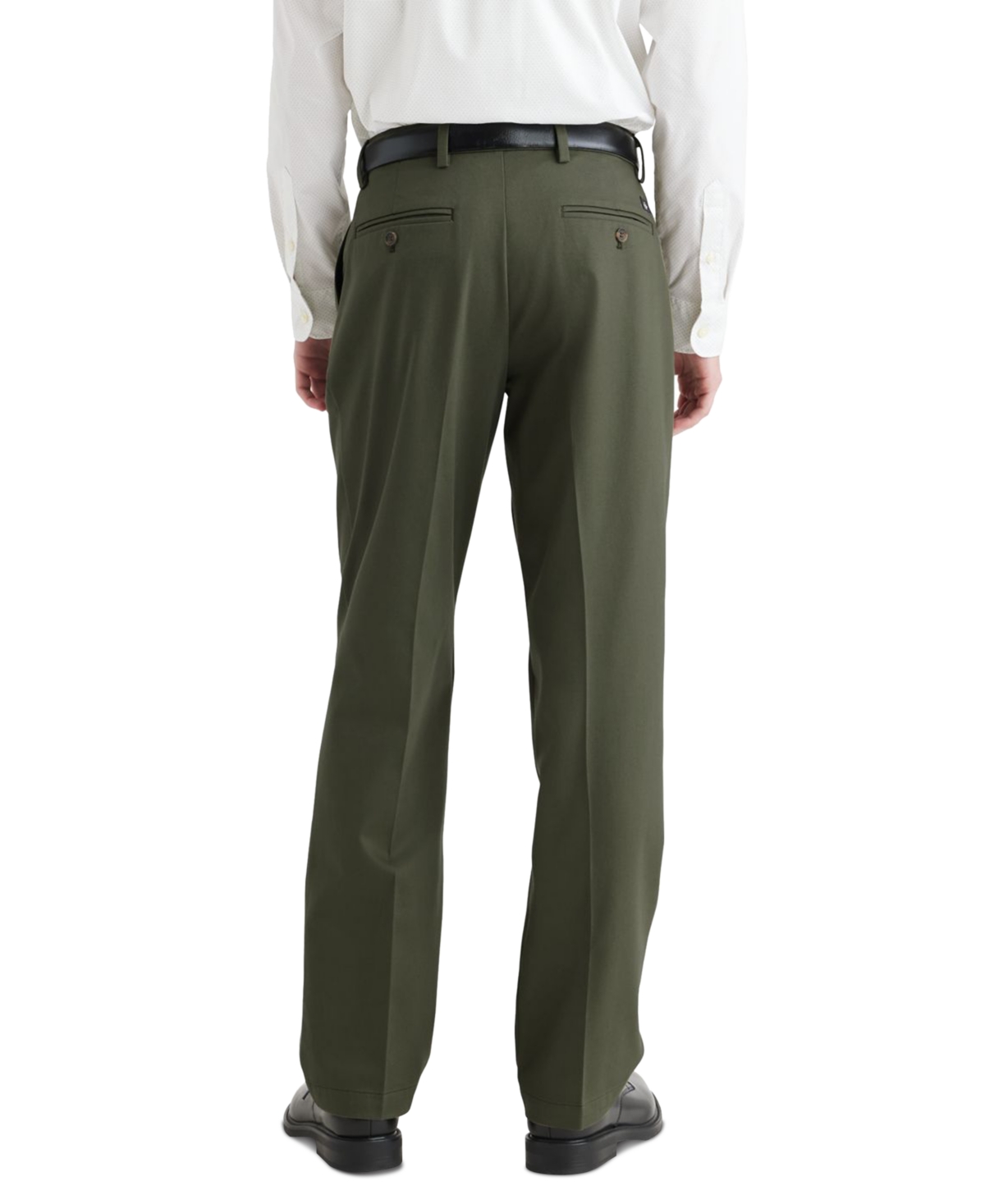 Shop Dockers Men's Classic-fit Signature Iron-free Khaki Pleated Pants In Army Green